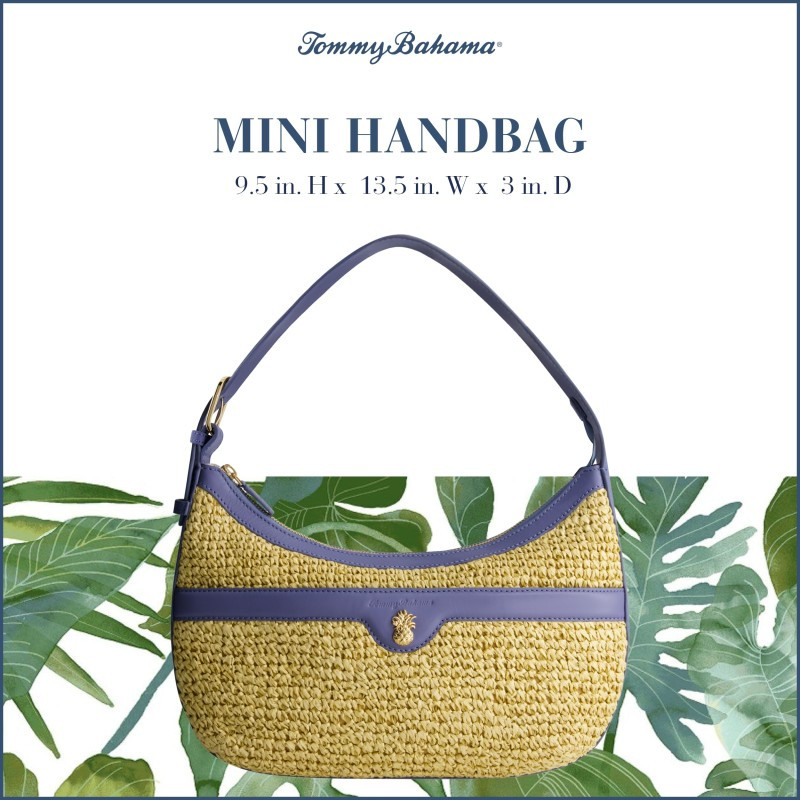 Concept One Tommy Bahama kadın mini örgü hobo el çantası, fermuarlı, mavi