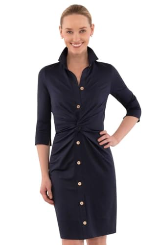 Gretchen Scott Designer Twist & Shout kadın düz desenli elbise, siyah/lacivert, L