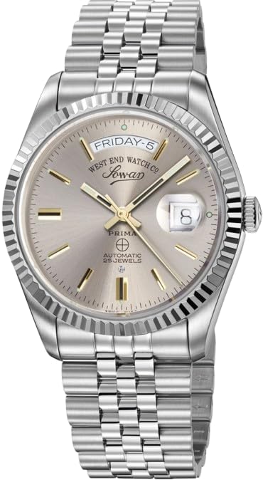West End Watch Co erkek lüks paslanmaz çelik otomatik analog kol saati, klasik, İsviçre yapımı