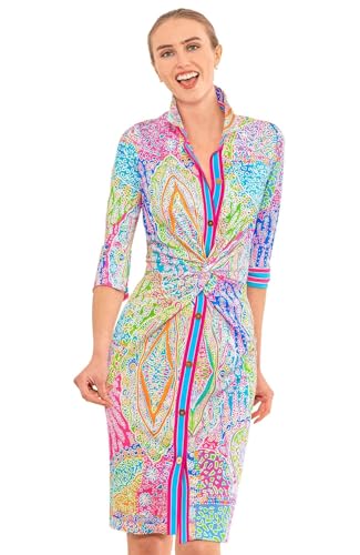 Gretchen Scott Designer Twist & Shout Grand Bazaar kadın elbise, canlı renkler, XXL