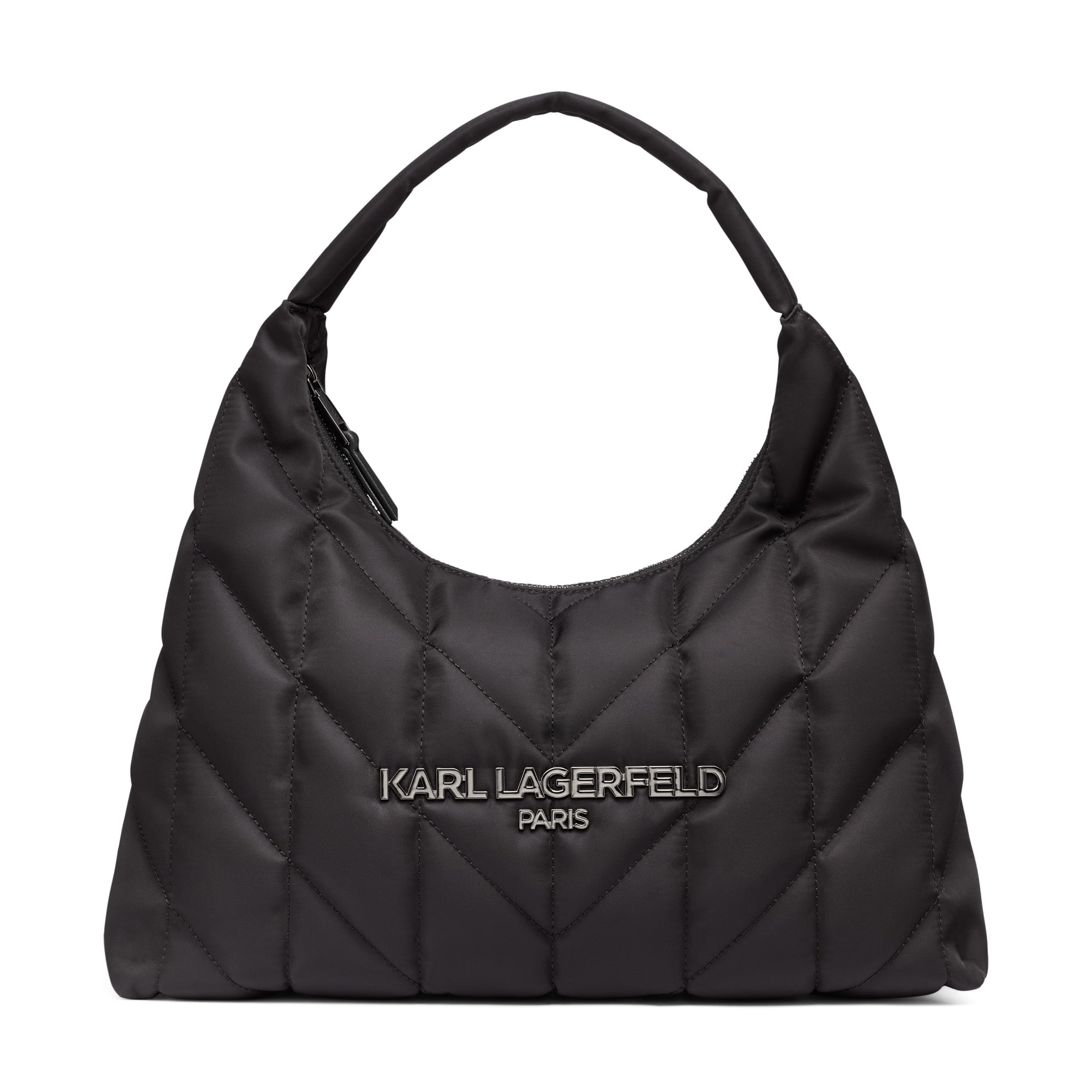 KARL LAGERFELD Paris kadın hobo çanta, siyah/füme metal, tek beden